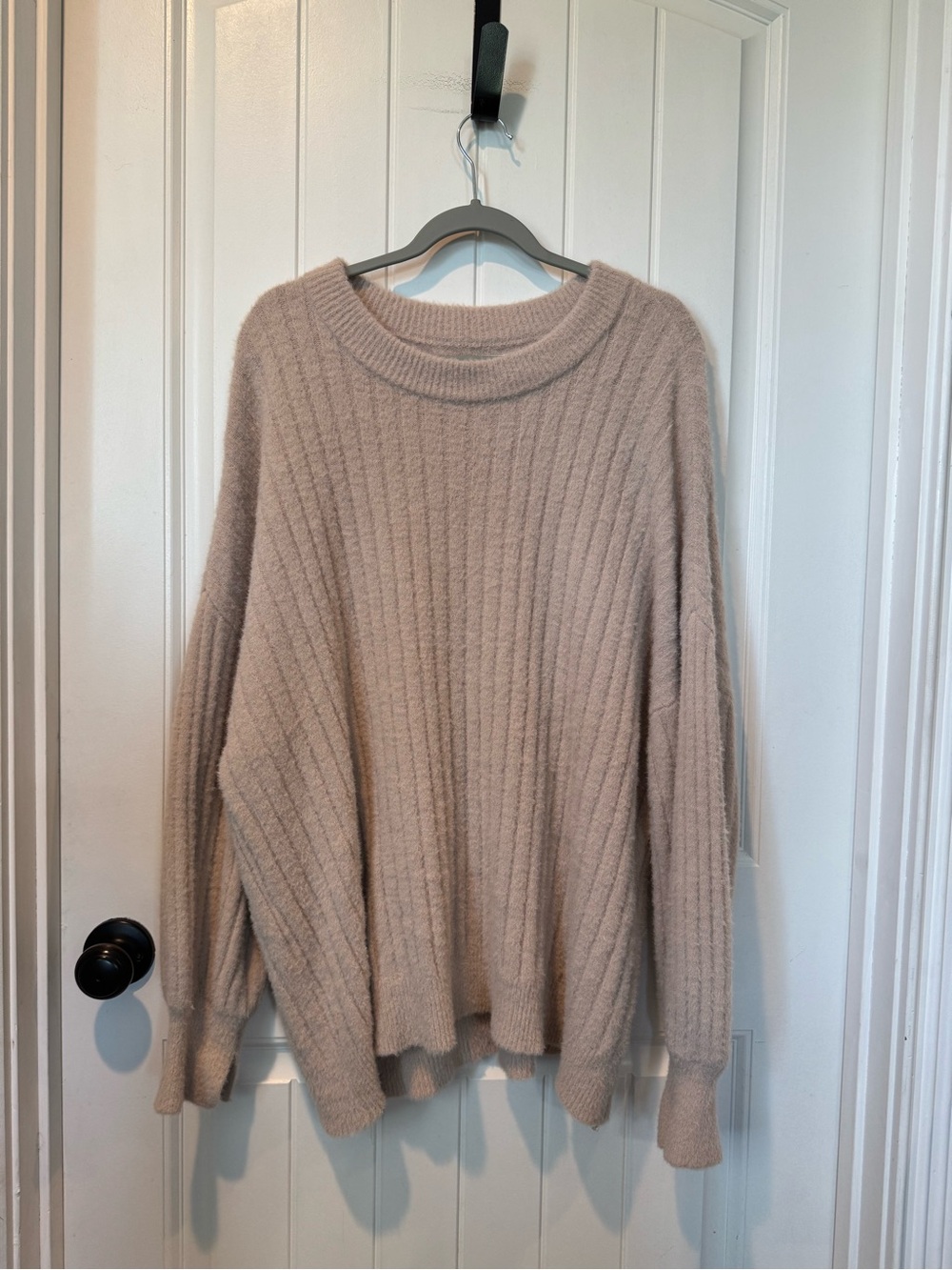 aerie Ribbed Crewneck Sweater - light beige/light blush